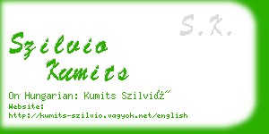 szilvio kumits business card